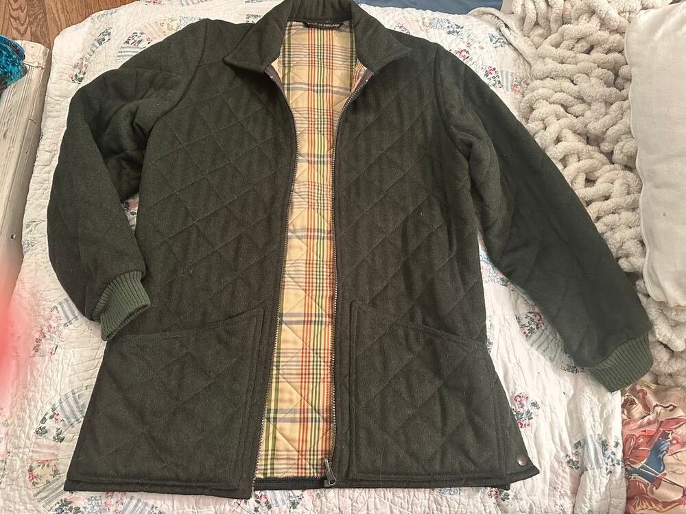 VINTAGE 70's/80's BERNARD WEATHERILL QUILTED OLIVE LODEN JACKET